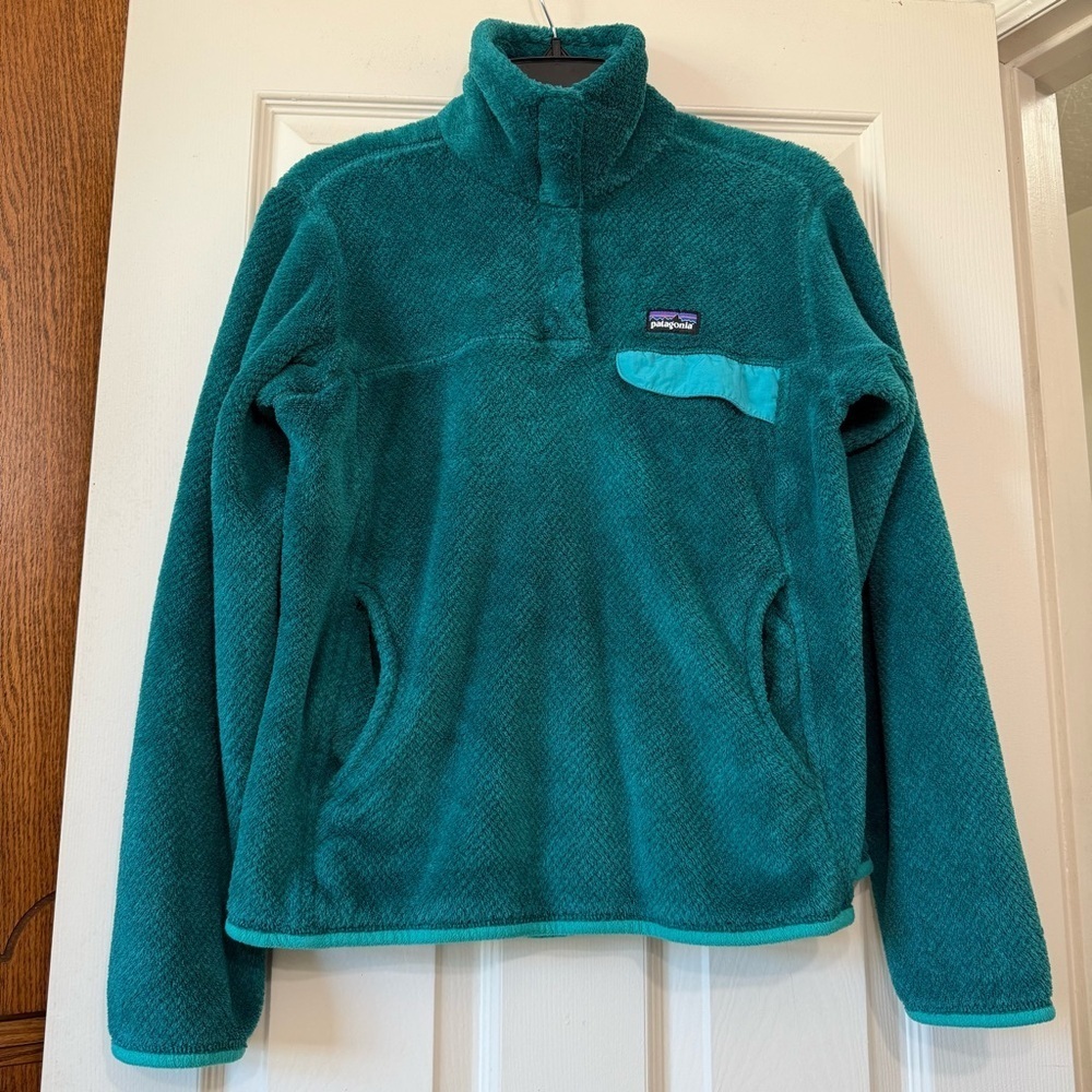 Patagonia Re Tool Fleece Polartec Sweatshirt Snap Pullover Women M Teal Green